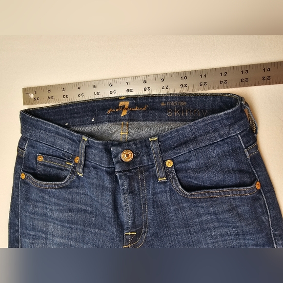 7 For All Mankind Indigo Skinny Jeans - Picture 7 of 9